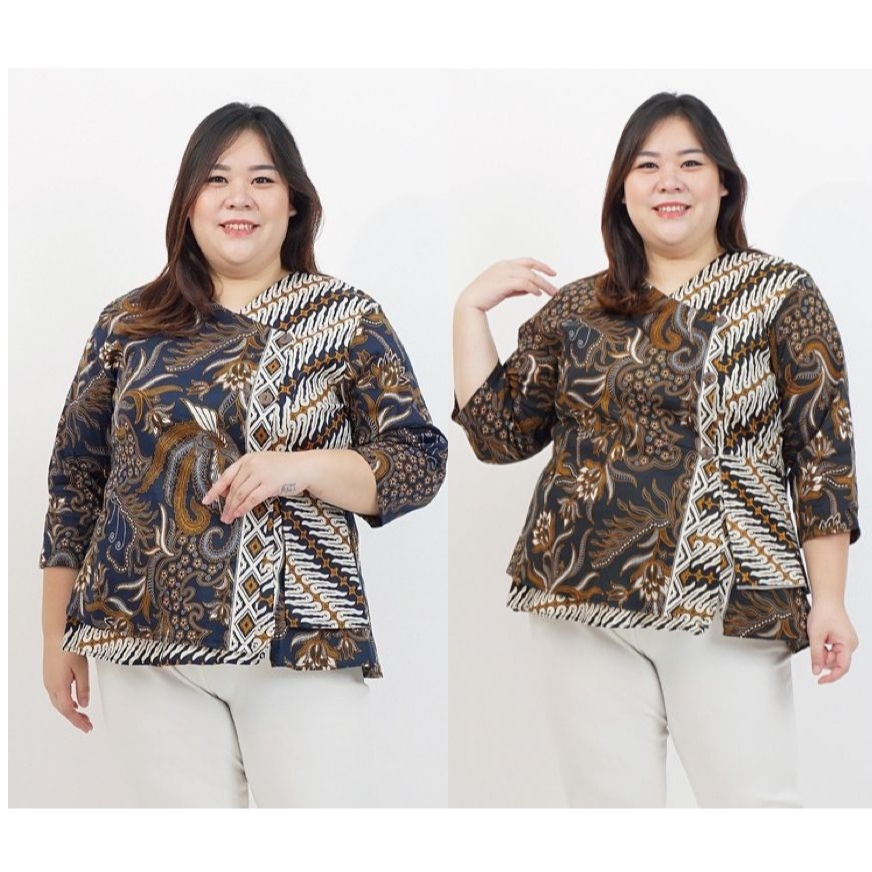 BLOUSE ATASAN BAJU BATIK WANITA MODERN JUMBO OVERISZE BIG SIZE 184 LD 120cm XXL XXXL BAJU BATIK HAMI