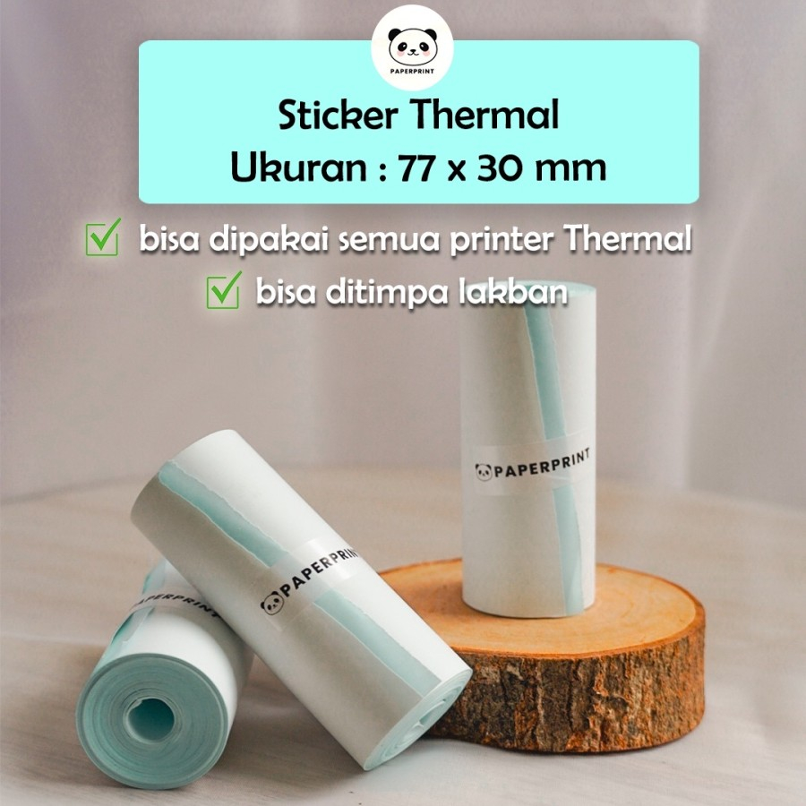

STIKER THERMAL 77x30 80x30 107x30 peripage a9 panda sticker resi