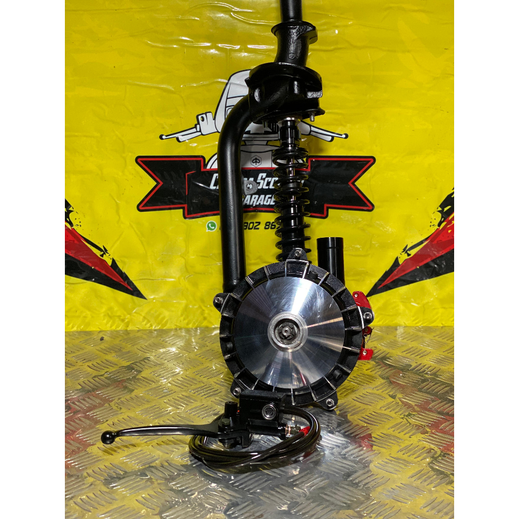 Cakram Vespa Ring 10 Tromol Scarlet set Fork Excel Original dan Shock Tabung Import bisa untuk Vespa