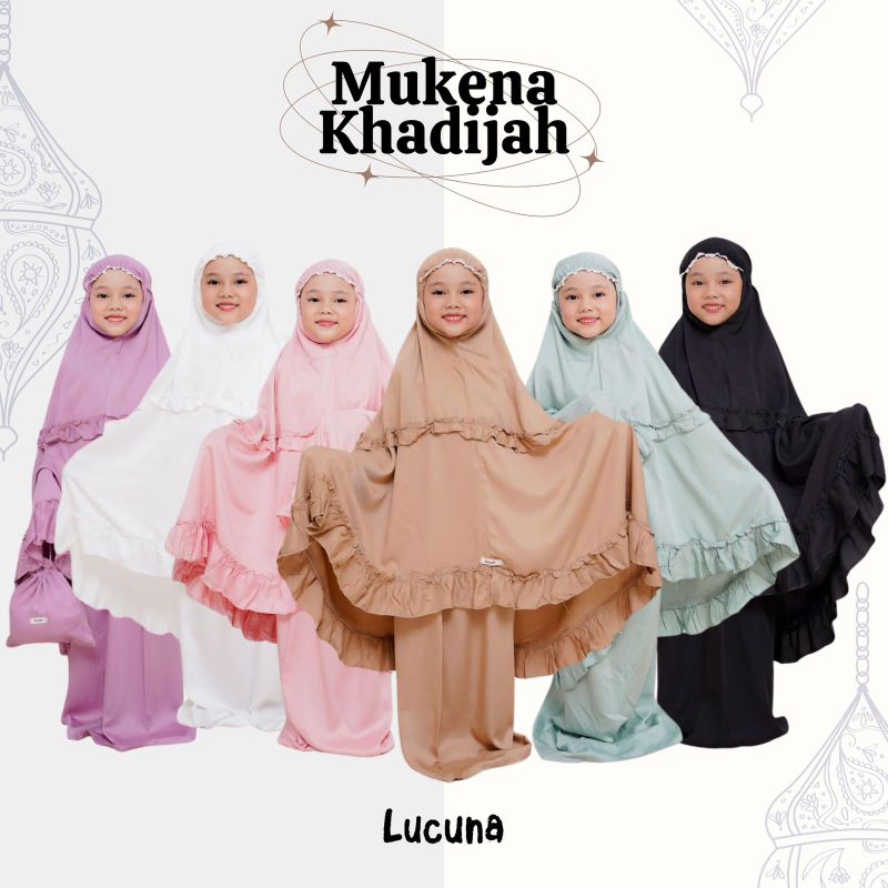BEST SELLER MUKENA ANAK KHADIJAH USIA 2-7 TAHUN WARNA PUTIH HITAM PEACH HIJAU MINT UNGU LILAC MOKA P