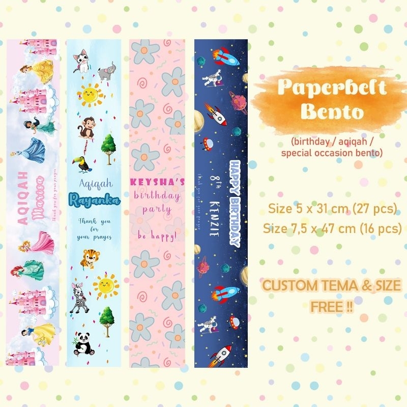 

Paperbelt bento / paper belt nasi kotak / paper belt ulang tahun / paper belt aqiqah / paperbelt birthday