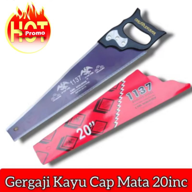 (Bayar di tempat) - Gergaji potong kayu cap mata 20 inch - graji schlieper anti slip