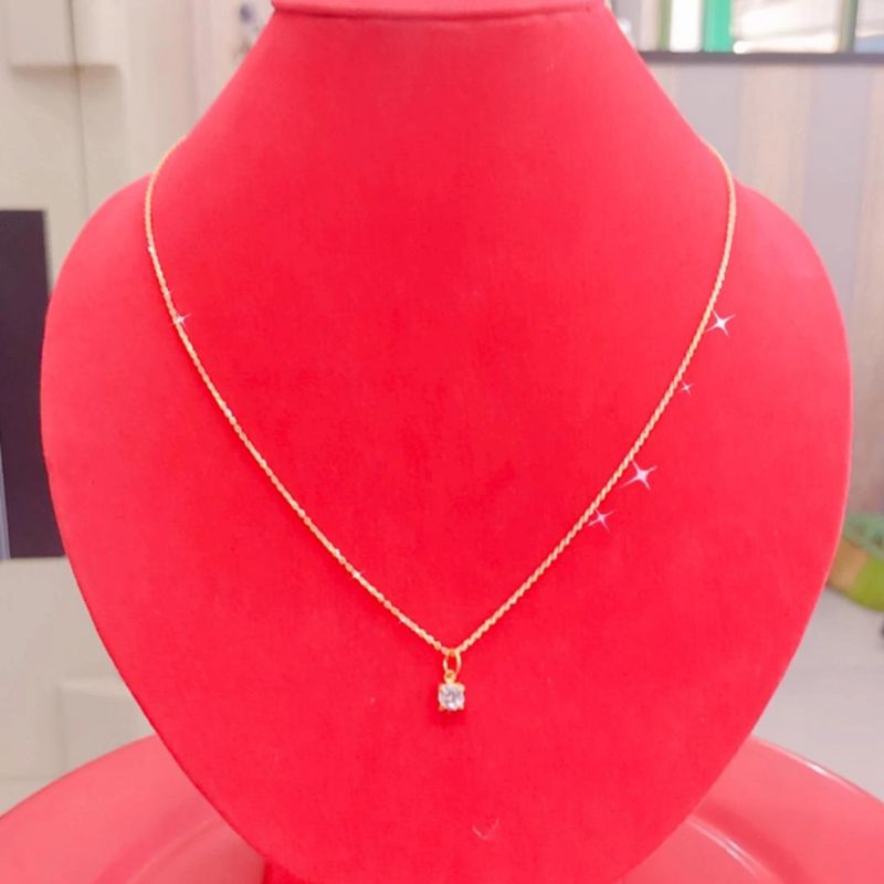 Kalung & Liontin Solitaite Emas Tua Asli 24 (94%)