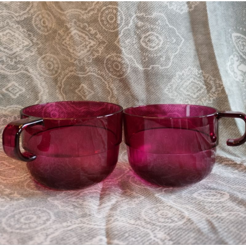 Gelas Tupperware akrilik murah lucu warna pink magneta gelas latte art 150ml