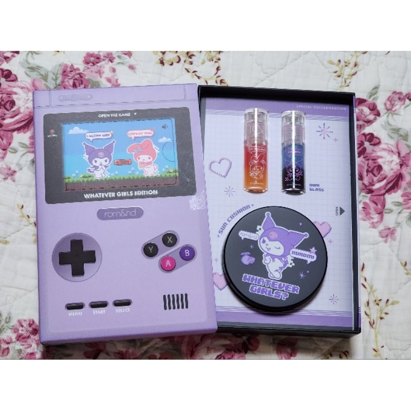 Romand x Sanrio Pop Up Store LIMITED EDITION Topper Kuromi My Melody Mini Gloss Mini Cushion Box Set