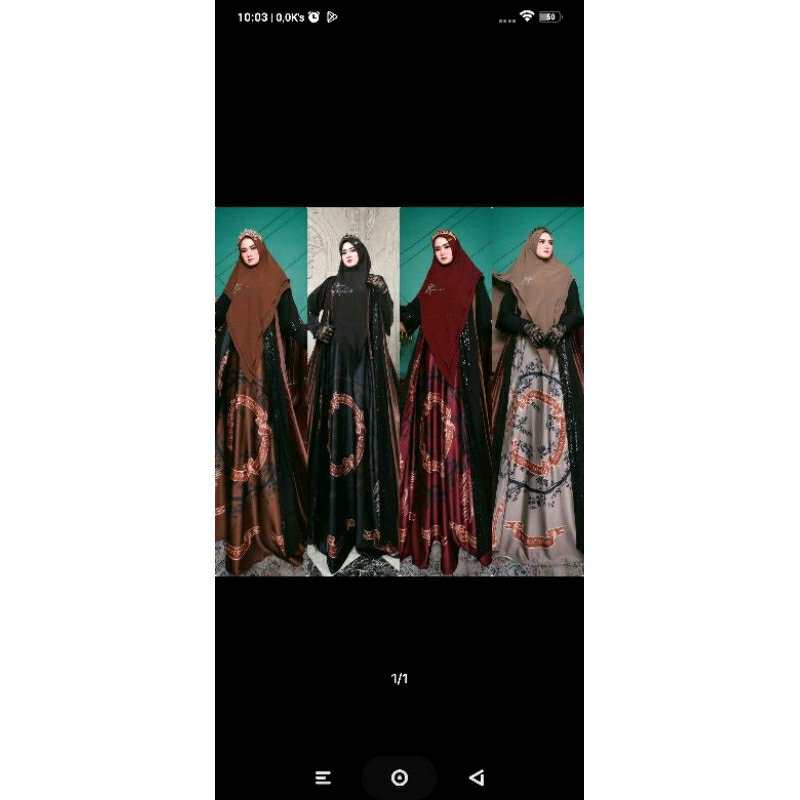 gamis alqiblat Syari set outer