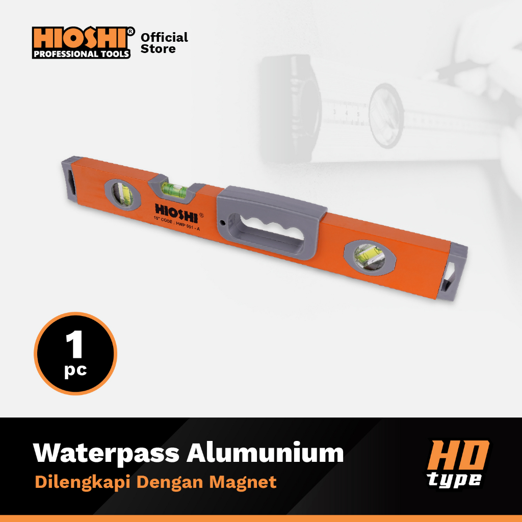 

HIOSHI /HWP001C/Waterpass Aluminium/Penggaris/Spirit Level/Magnet/32 Inch/80cm - HD