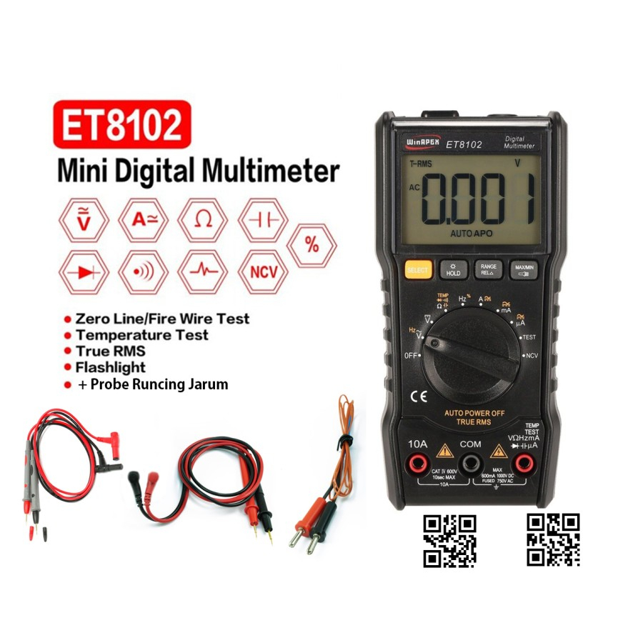 Multitester Avometer Digital ACDC EUB ET8102 ET 8102 Auto Autorange