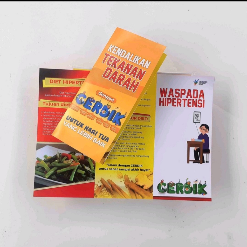 Leaflet / Brosur Hipertensi, Brosur Edukasi Hipertensi, Brosur Kesehatan, Leaflet Informasi Hiperten