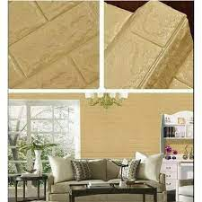 GROSIR MURAH 70 CM X 77 CM WALLPAPER 3D BATU BATA CREAM WALLFOAM STIKER DINDING BRICK FOAM