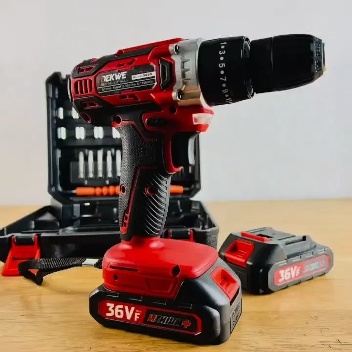DEKWE DK1036 BOR BATERAI CORDLESS 10MM 36V 2 BATERAI BOR BESI KAYU BETON 5037
