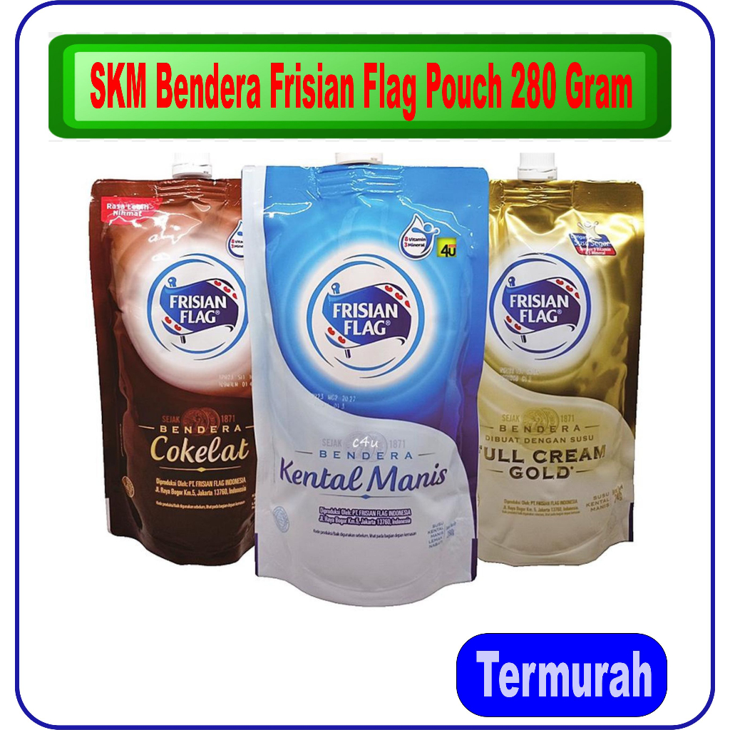 

Susu Kental Manis Bendera Frisian Flag Pouch 280 Gram
