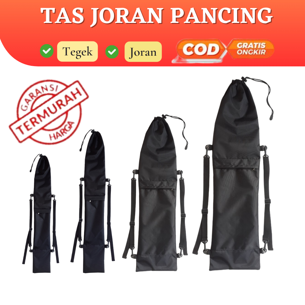 Tas joran dan Tegek Pancing  Murah bahan Cordura Nylon Waterproof Max Panjang 50 cm 60 cm 75 cm 80 c