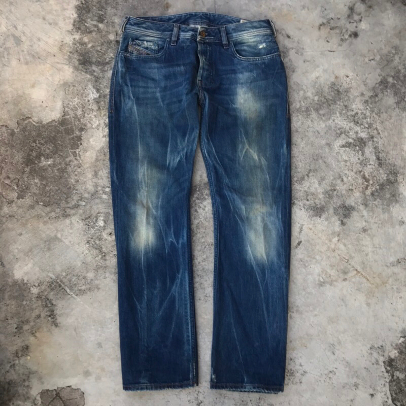 CELANA JEANS PRIA SELVEDGE Denim DIESEL INDUSTRY madein ITALY | Celana fading blue denim