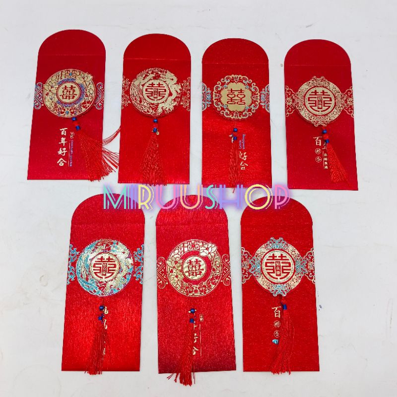 

Angpao angpau shuangxi pernikahan sangjit wedding glitter 1 bks isi 2bh premium high quality