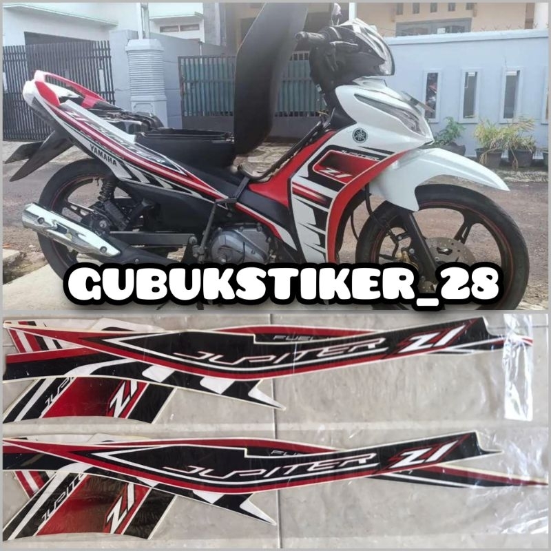 STRIPING STIKER LIS BODY MOTOR YAMAHA JUPITER Z1 FI TAHUN 2014-2015 PUTIH