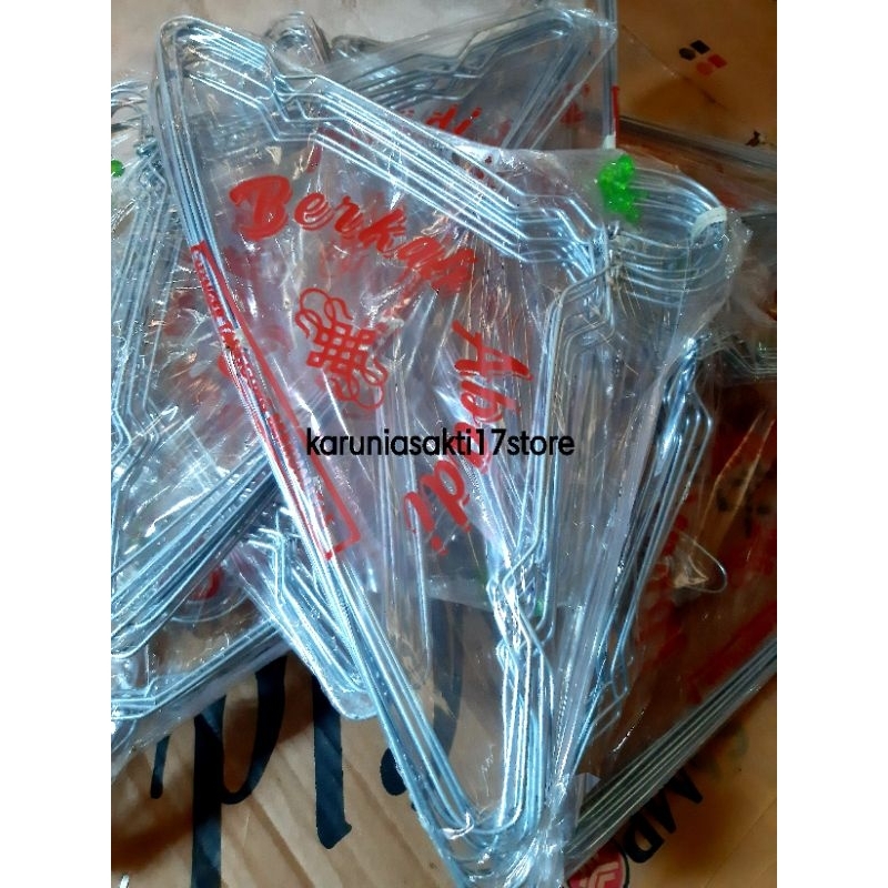 GANTUNGAN BAJU DEWASA HANGER KAWAT KASTOK KAWAT MURAH (packing 1 lusin)