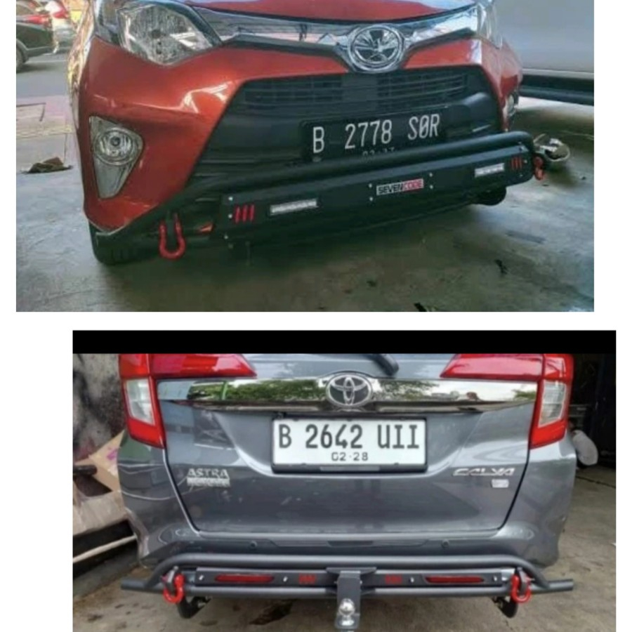 Paket Tanduk Depan+Towing Belakang Sevencode Mobil Calya/Sigra