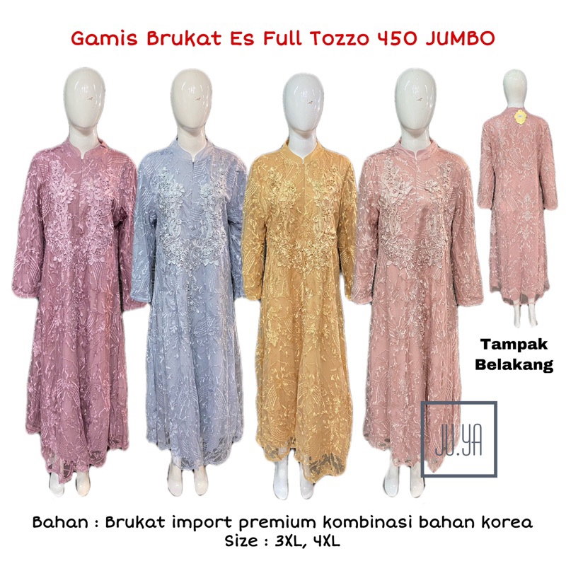 Gamis Full Brukat Es Tozzo 450 JUMBO 3L 4L