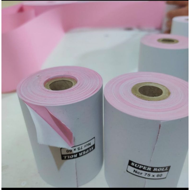 

Sy Kertas Kasir NCR 2PLY/Struk 2 Rangkap Ukuran 75x65 Paket Murah 10 Roll