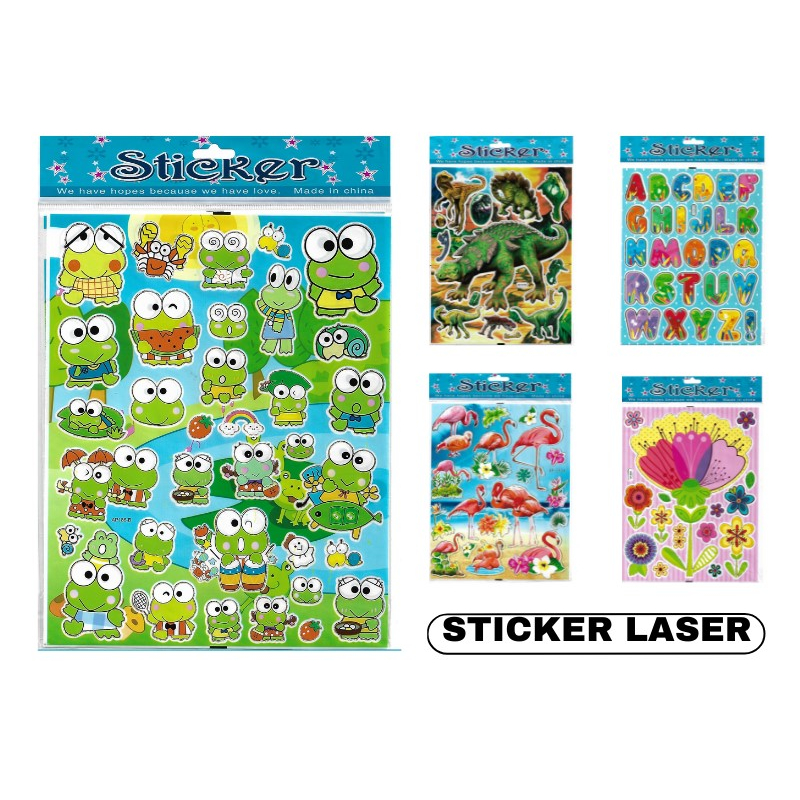 

GROSIR ISI 12PCS STICKER VIRAL LASER KARAKTER CEWE & COWO UKURAN 29CM X 20CM