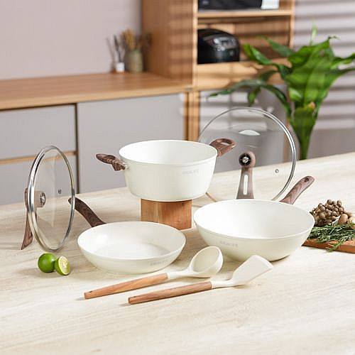IDEALIFE Panci Masak Marble Set - Granite Cookware Set IL - 22b