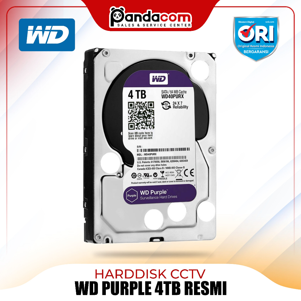 HARDDISK CCTV WD PURPLE 4TB RESMI