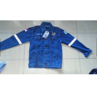 Jaket jeans safety custom bordir