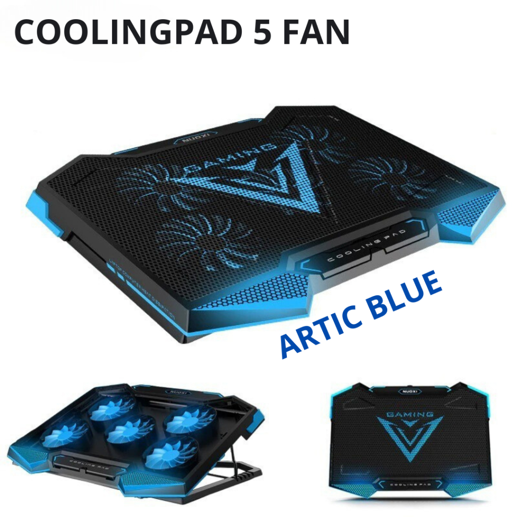 Cooling Pad Laptop 5 Kipas  ICE FAN /  RGB Cooling Pad Cooler Pad /Fan Cooling Pad Kipas Fan Pending