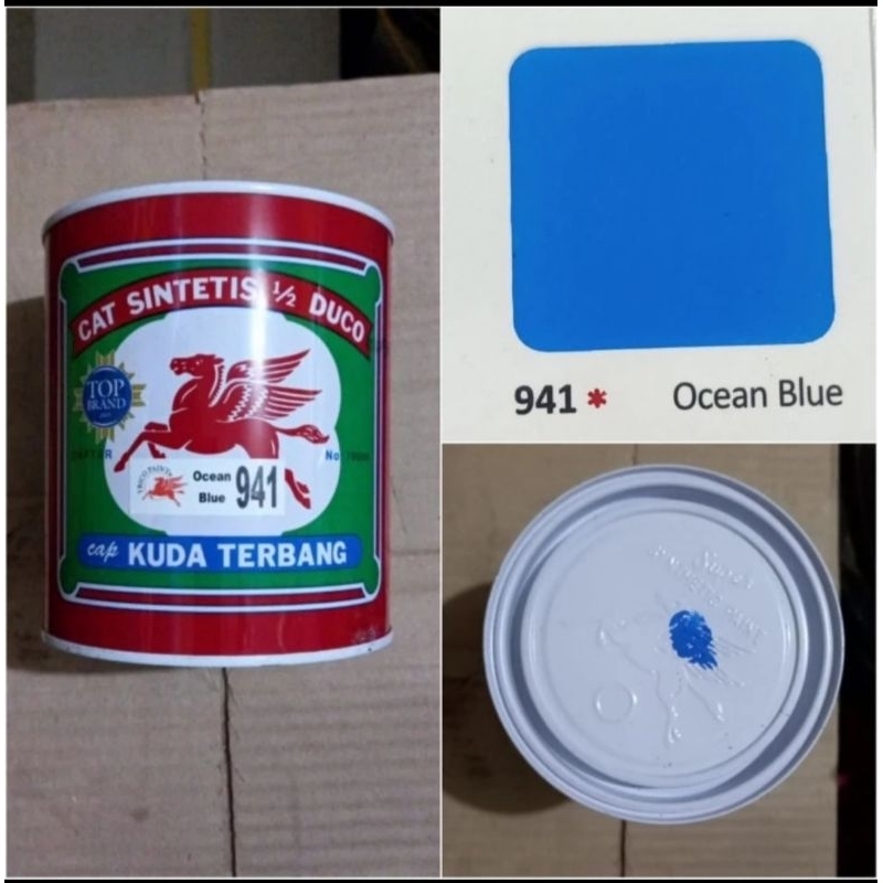 Kuda Terbang Ocean Blue 941 Cat Minyak Besi Kayu 1 Kg Warna Biru