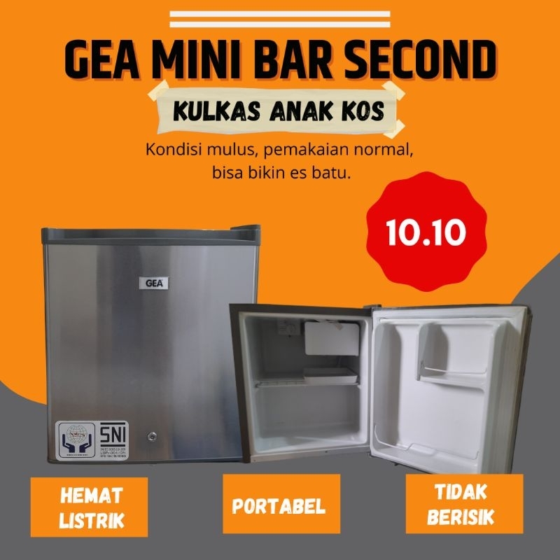 KULKAS MINI BAR GEA RS-06DR SILVER SECOND