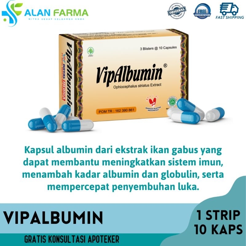 Vip Albumin Strip isi 10 Kaps | VipAlbumin 1 Strip