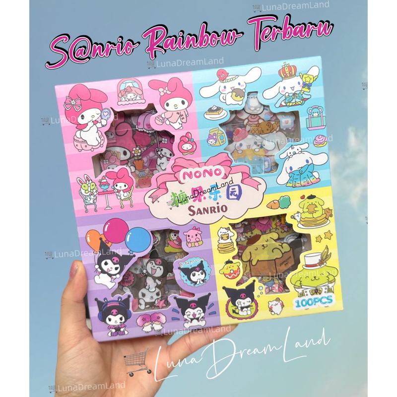 

Sticker SANRIIO Rainbow Mix Karakter Sticker Box Pvc anti air