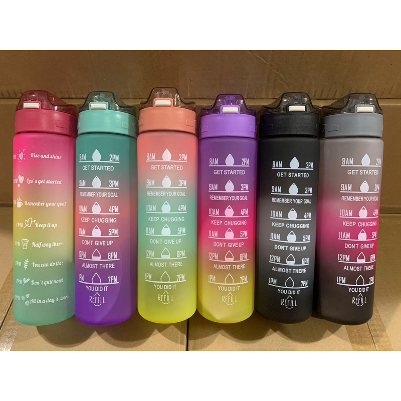 BOTOL TIME 1 LITER + STIKER 2D & 3D / BOTOL VIRAL 1 LITER / BOTOL VIRAL PELANGI 1 LITER STIKER 2D & 