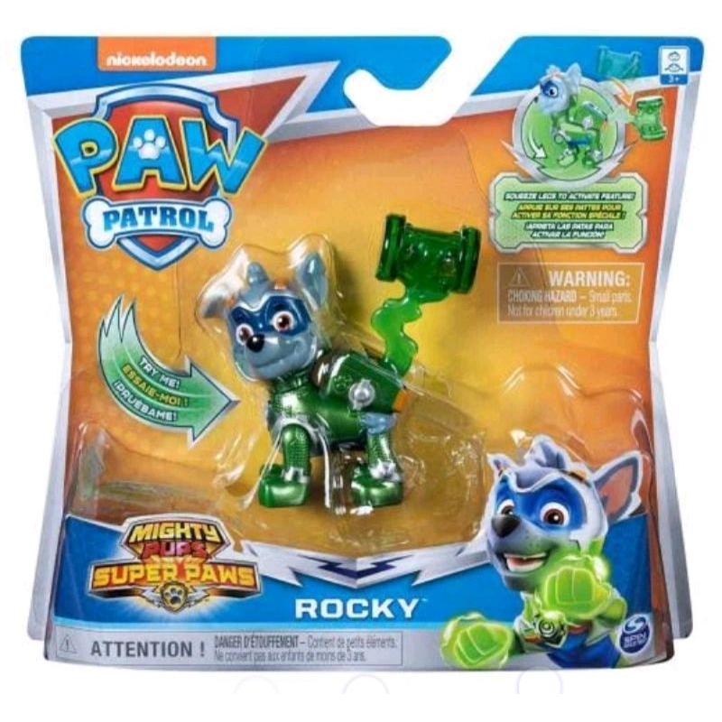 Paw patrol mighty pups super paws Rocky Figure original