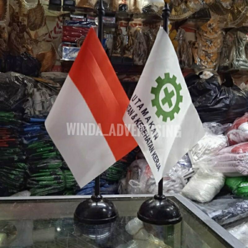 Bendera Meja K3 Bendera Keselamatan Kerja Bendera K3 Dan Merah Putih