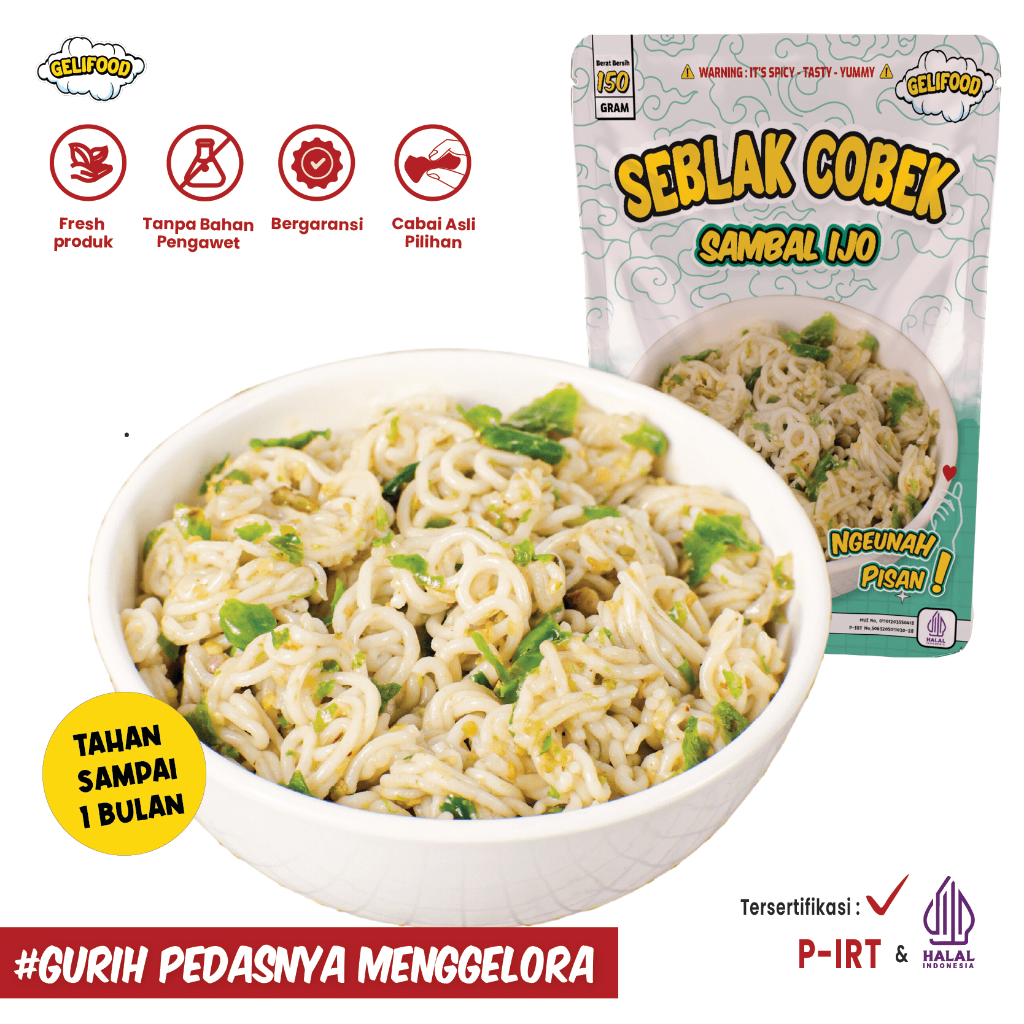 Geli Food - Seblak Coet Cobek Cocol Pedas Seblak Instan Kerupuk Mawar Sambel Ijo