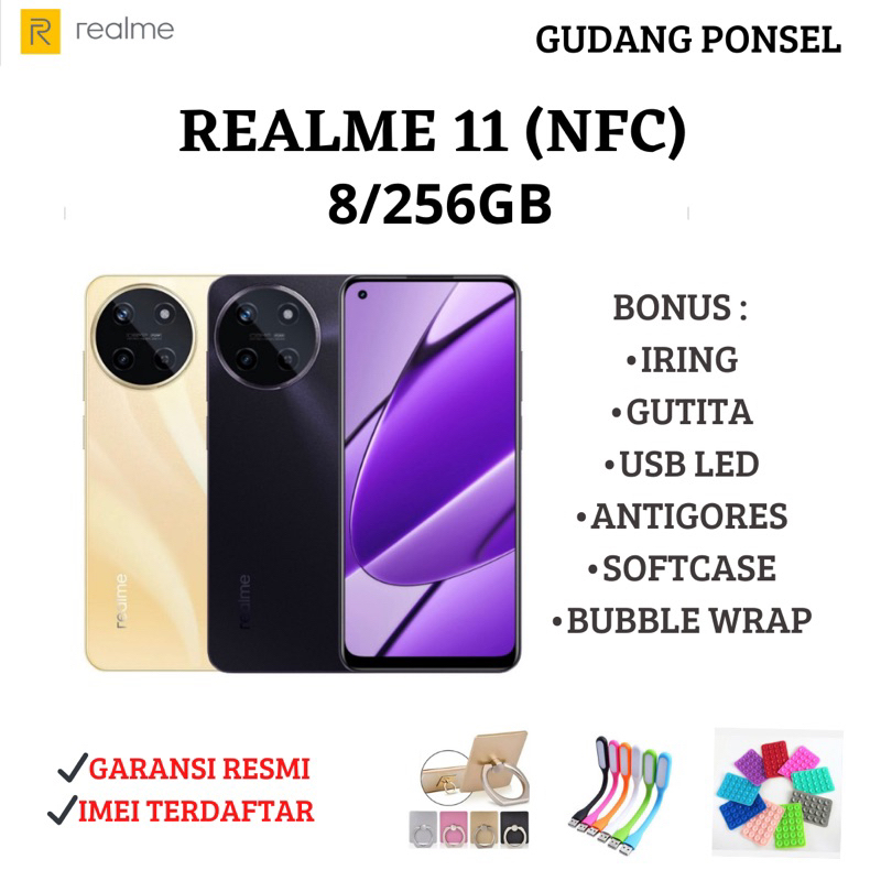 REALME 11 NFC 5G 8/256GB Garansi Resmi + Bonus