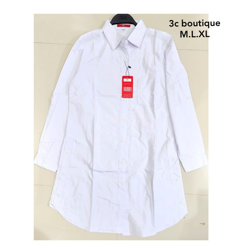 Tunik putih 3C boutique/Tunik panjang putih cewek