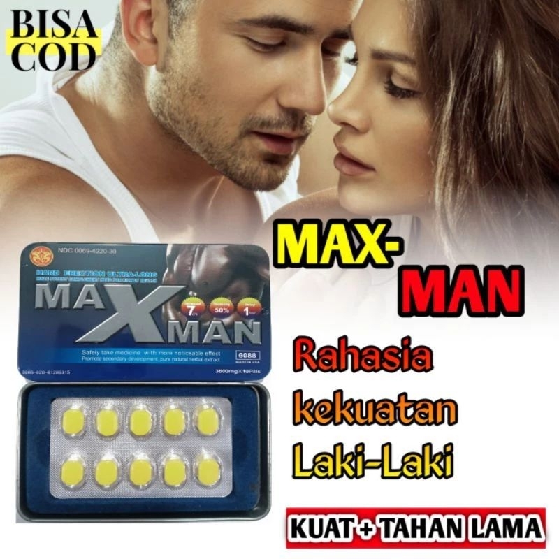 MAX MAN MAX TABLET 10 PIL KUNING 100% ORIGINAL ASLI USA OBAT KUAT PRIA TAHAN LAMA