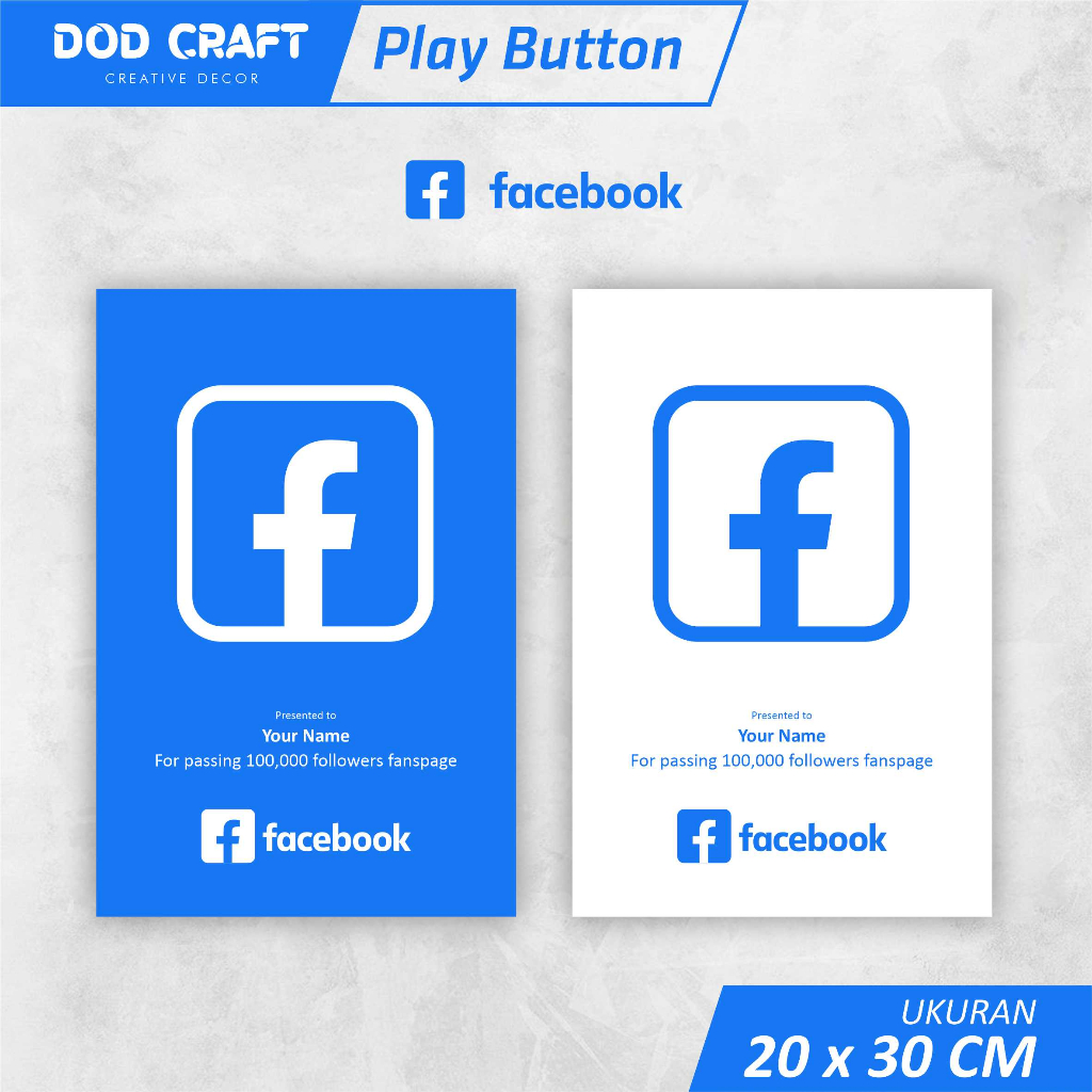 Hiasan Dinding Facebook Play Button | Social Media Play Button - Dod Craft
