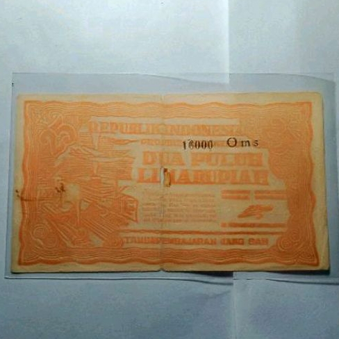 Rare Koleksi Uang Kertas Kuno ORIDA 5 rupiah Bukittinggi Oranye