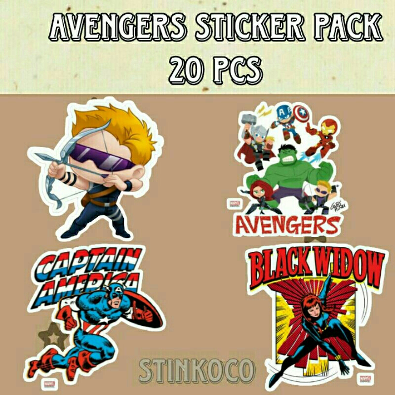 

[20PCS] STICKER AVENGERS ISI 20 STICKER