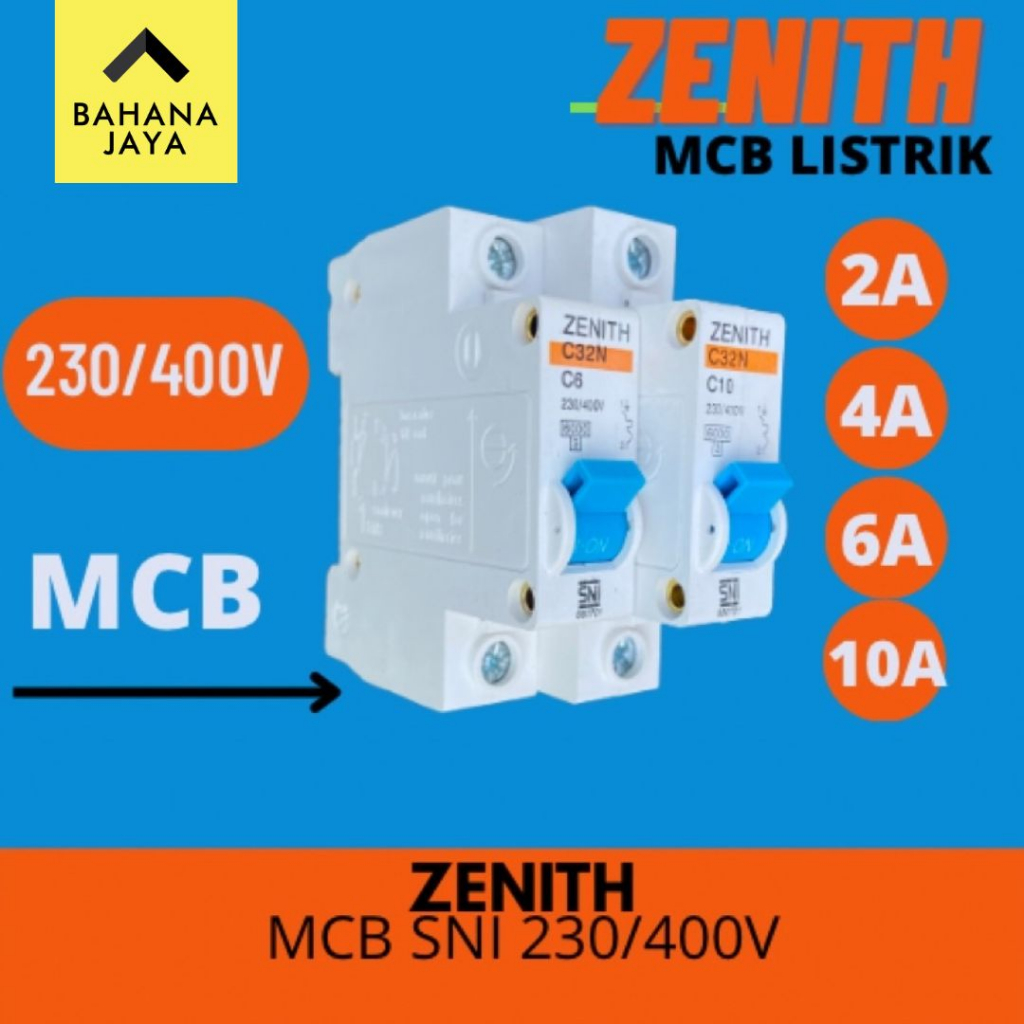 MCB LISTRIK 1 PHASE 2A 4A 6A 10A MCB ZENITH READY MANADO