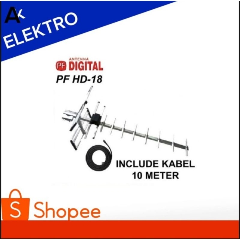 Antena Tv Digital PF Hd 18 / Antena pf hd 18 / Antena digital outdoor panjang / Antena pf hd 12