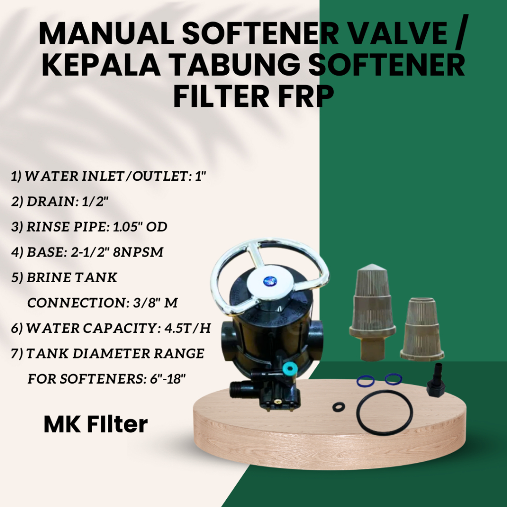 Manual Softener Valve / Kepala Tabung Softener Filter FRP  FRP 1035, FRP 1054, FRP 1354