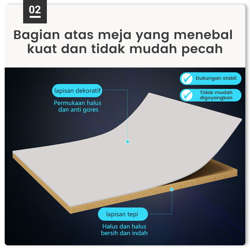 SAKULA Meja Komputer Dengan Partisi Hitam (A122a 120cm×60cm)-2