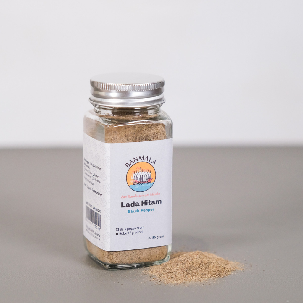 

Banmala Lada Hitam bubuk / biji Premium kemasan botol kaca 55gr dengan lobang penabur dan tutup