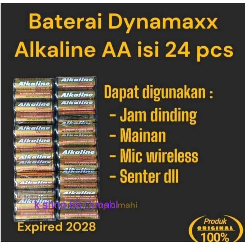 RK Baterai Alkaline AA dynamaxx isi 24 pcs / batere / battery