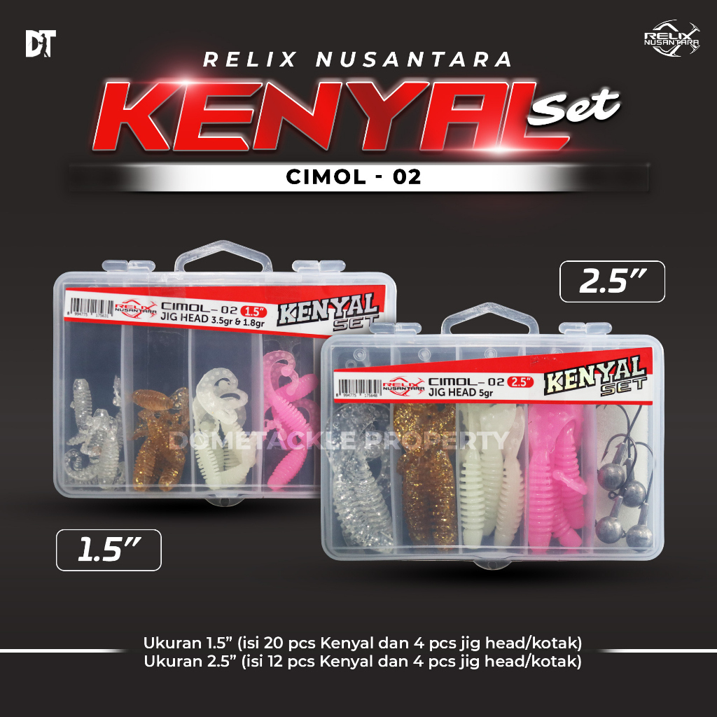 Relix Nusantara Kenyal Set Cimol Softlure Size 1.5 2.5 Umpan Pancing Soft Lure Paket Kenyal Cimol | 